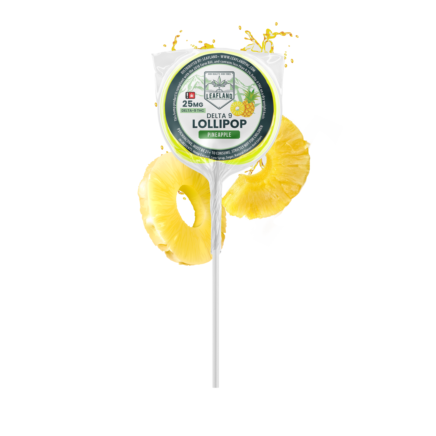 Delta 9 THC Lollipops | 25mg | Pineapple