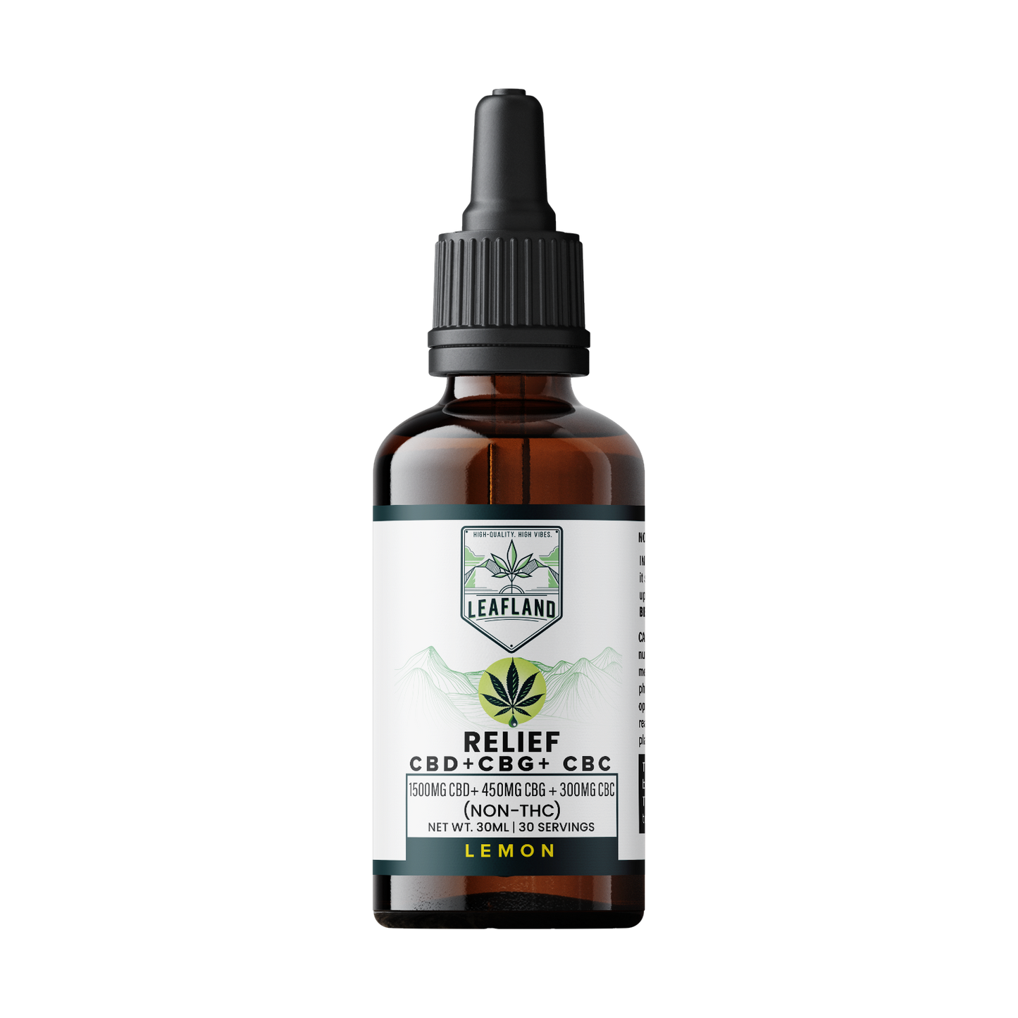 Relief | CBD + CBG + CBC Tincture (1500mg CBD/450mg CBG/300mg CBC)- Non- THC