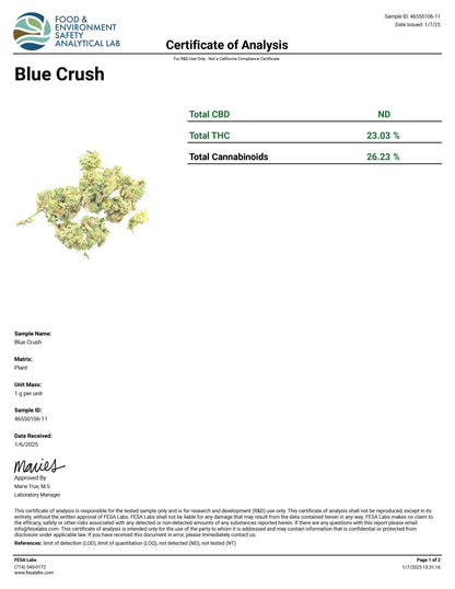 THCA Flower Smalls- Blue Crush