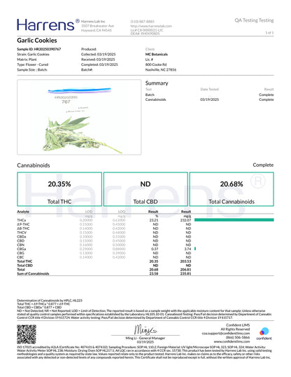 Exotic THCA Flower-Garlic Cookies AKA GMO