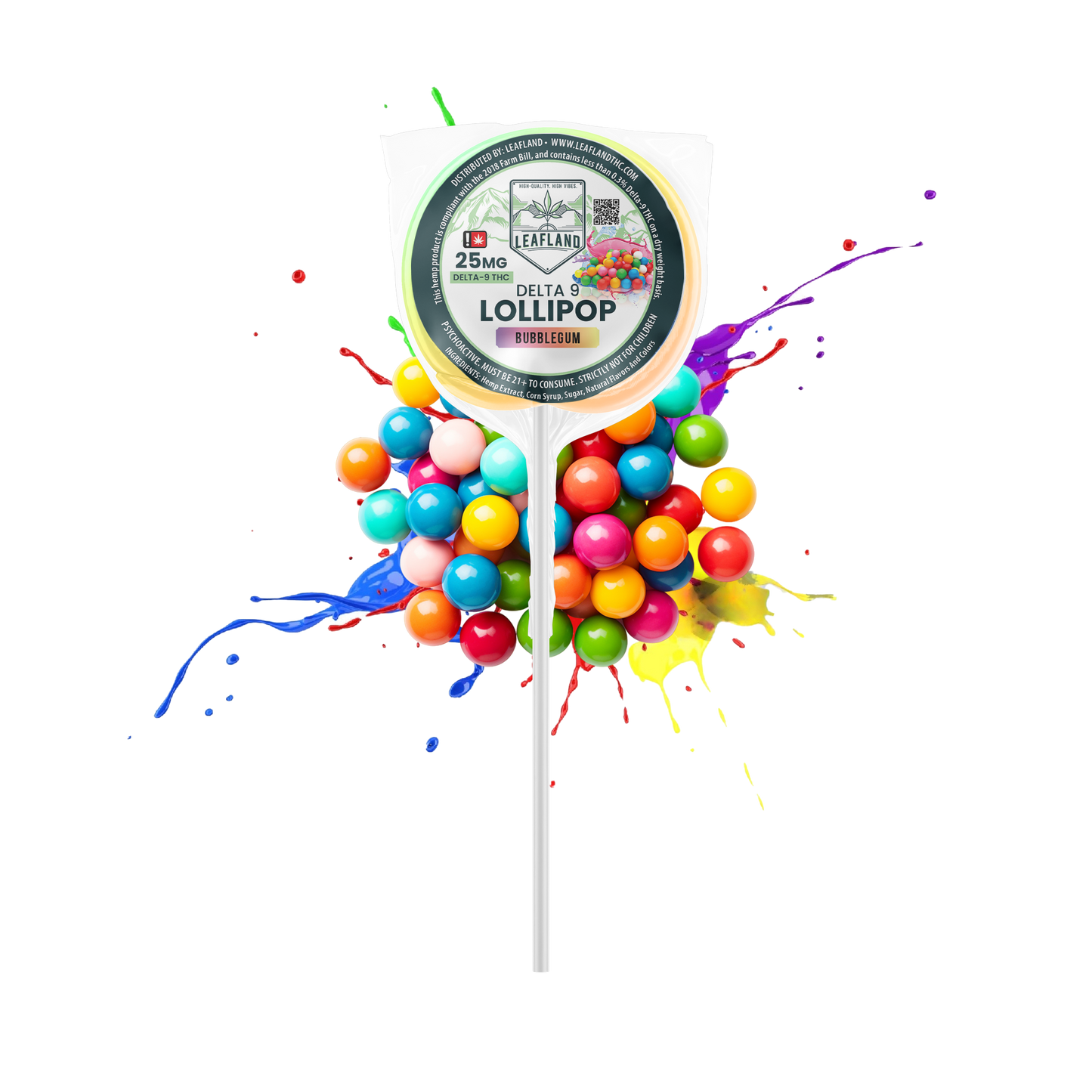 Delta 9 THC Lollipops | 25mg | Bubblegum