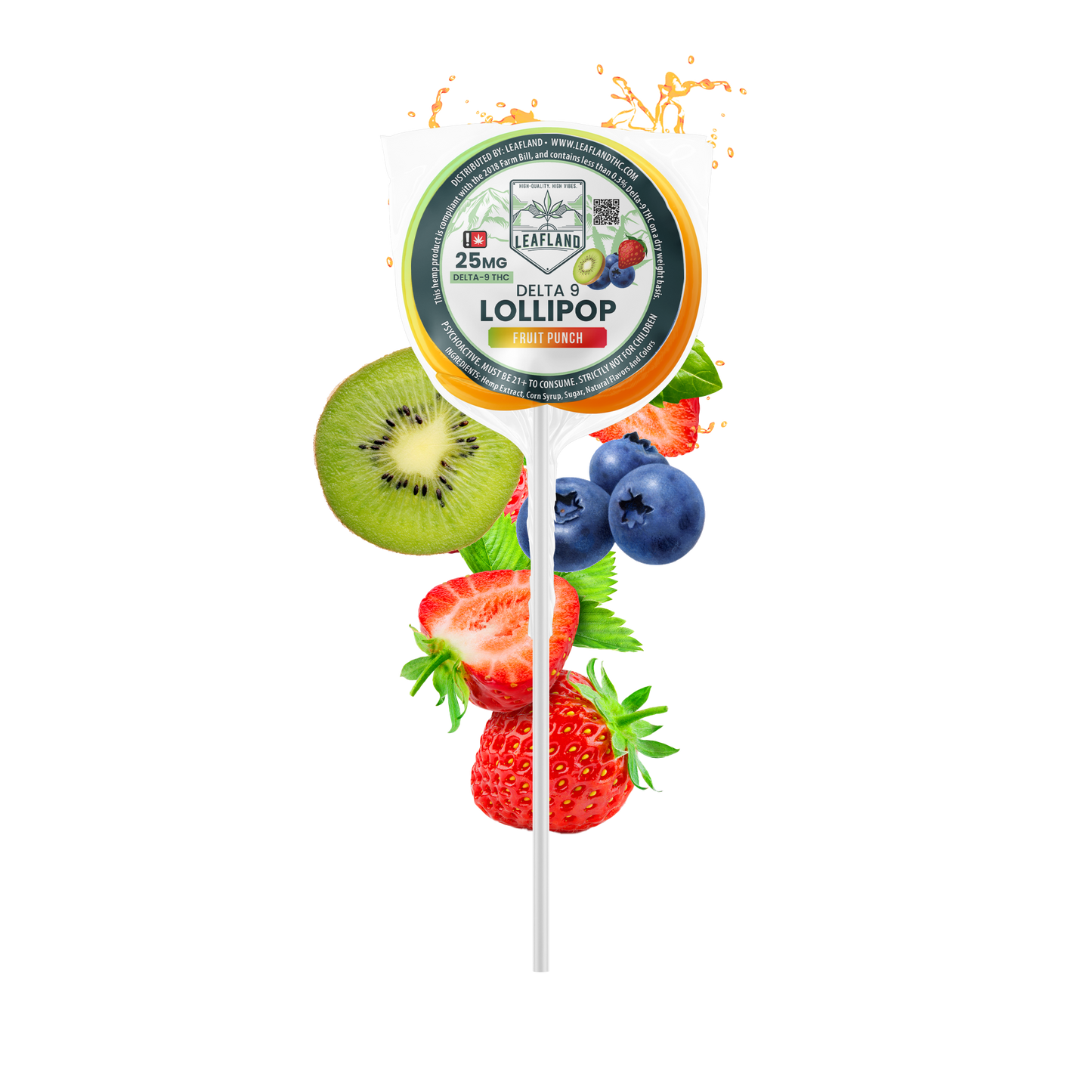 Delta 9 THC Lollipops | 25mg | Fruit Punch