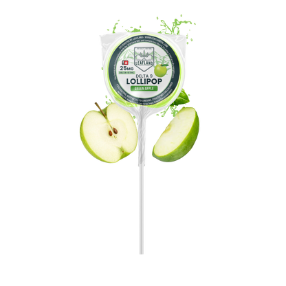 Delta 9 THC Lollipops | 25mg | Green Apple