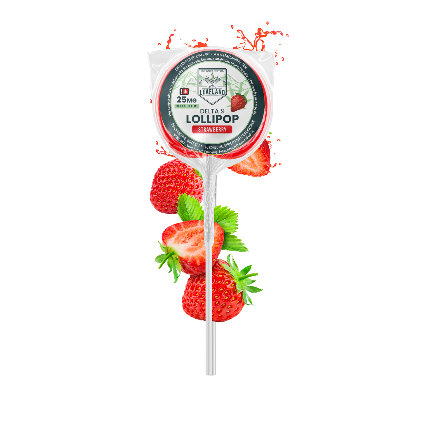 Delta 9 THC Lollipops | 25mg | Strawberry