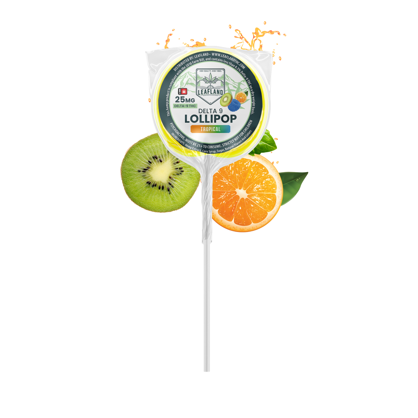 Delta 9 THC Lollipops | 25mg | Tropical