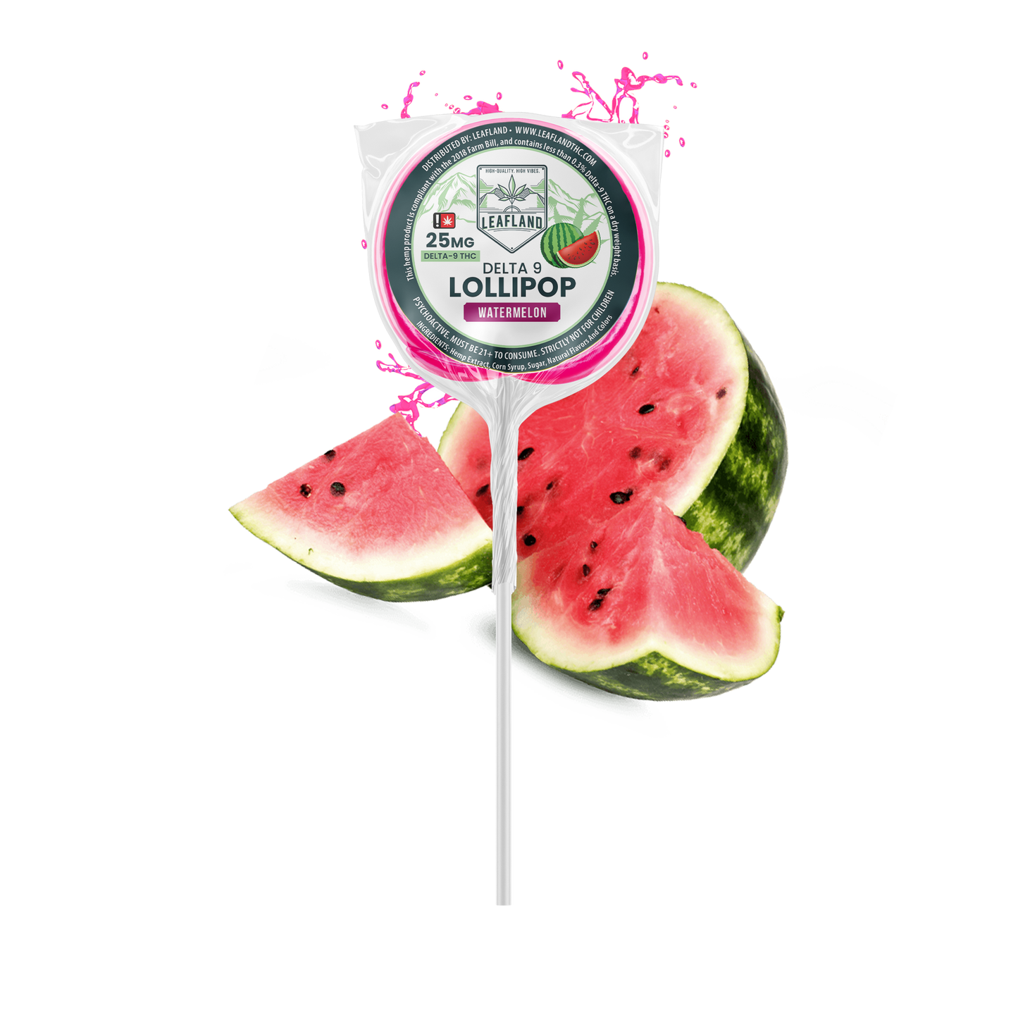 Delta 9 THC Lollipops | 25mg | Watermelon